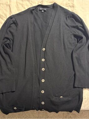 Anne Klein Black Women’s Button-Front Cardigan Sweater